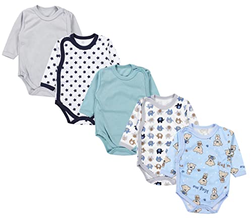 TupTam Wickelbody Langarm Baby Body im 5er Set – Weicher Body Baby aus...