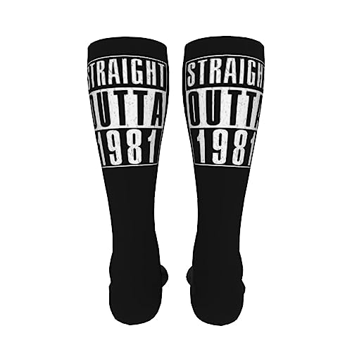 Straight Outta 1981 Knee High Socks For Women Long Tube Socks Athletic Compression Socks Unisex High Socks Girls4