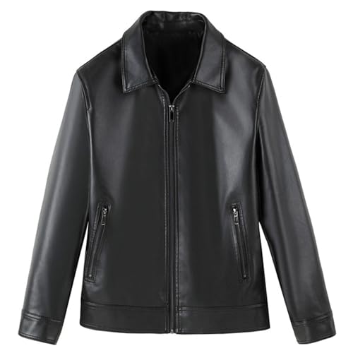 Genérico Chaqueta De Cuero Hombre Bomber Jacket Abrigo Entretiempo Piel Cazadora Chaquetas Mangas Largas Moto Chaqueton Bombardero Elegante Leather Chupa Vintage Aviador