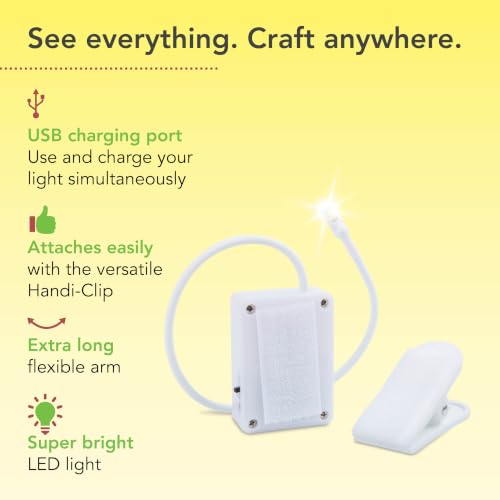 Image of ViviLux Cordless XL LED Sewing Light, 1500 Lumen LED, Extra-Long Gooseneck | Handi-Clip + Tape Mount, Extra-Long Flexible Arm, 20+ Hr Battery, Attachable LED Hobby Light for Sewing, Quilting & Crafts