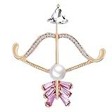 MALUGOGO Broche de aleación con forma de flecha para mujer, pin de decoración de diamantes de imitación, accesorio de ropa elegante para sombreros y chaquetas, joyería elegante única