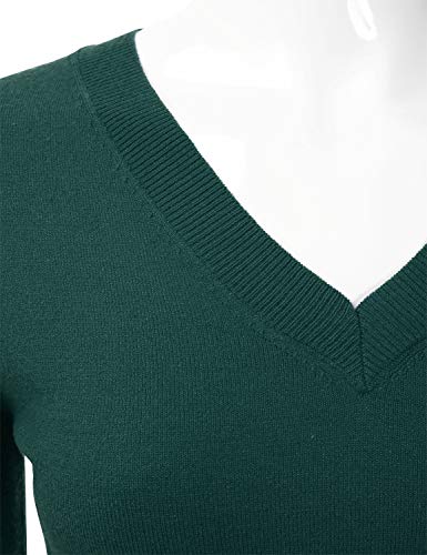 Image of EIMIN Women's Long Sleeve V-Neck Slim Fit Pullover Soft Knit Top Sweater (S-XL)
