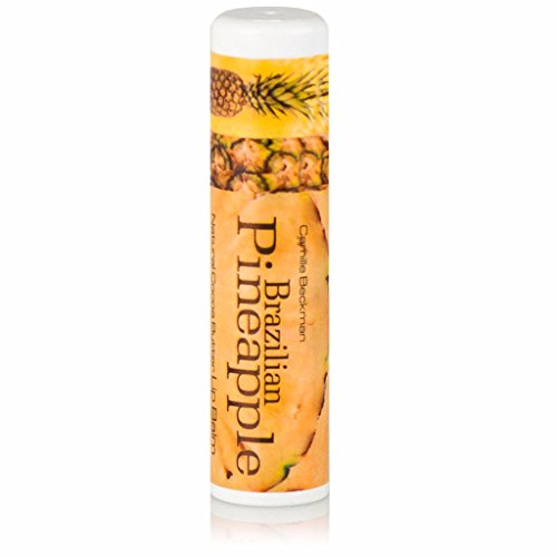 Camille Beckman All Natural Cocoa Butter Lip Balm, Brazilian Pineapple, .25 oz (3 Pack)