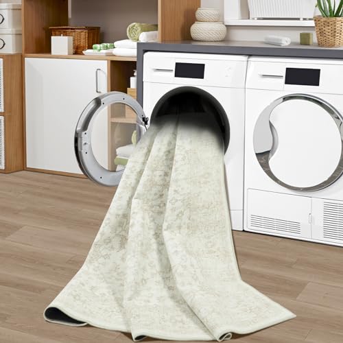 Tapete Área 9x12 Beige Suave Antideslizante Lavable miniatura 6