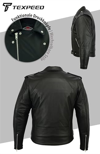 Motorrad Lederjacke für Herren von Texpeed mit Protektoren