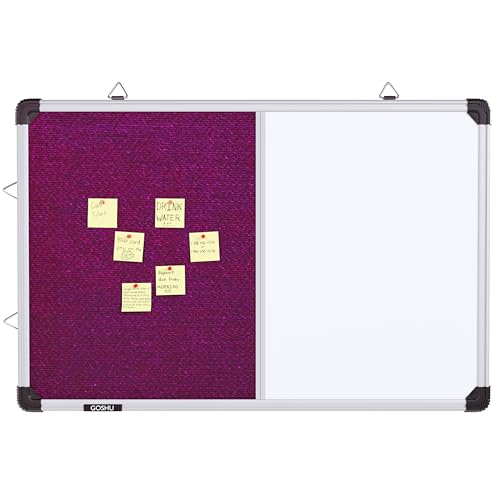 Image of GOSHU Combination White Board 60 cm x41 cm & Pink Pin-Up Notice Board | Non-Magnetic Dual Board for Home, Office & School (60x41 cm, Pack of 1 Item)
