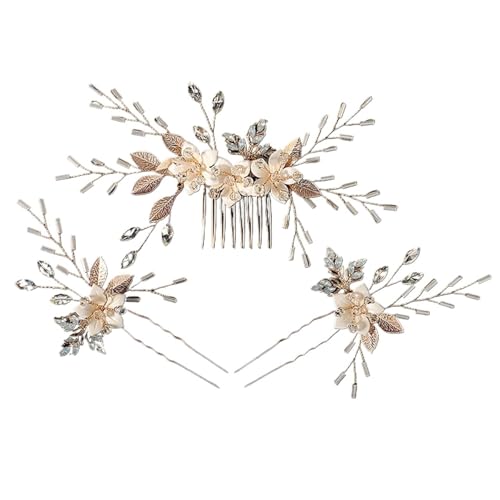 Peigne à cheveux de mariée perles pinces fleurs bijoux de tête femme J6346