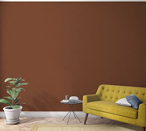 marburg Tapete Kupfer, Braun Uni für Schlafzimmer Wohnzimmer oder Küche Made in Germany 10,05 x 0,70m