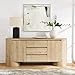 Modway Duval Oval Wood Grain 71 Inch Sideboard with Doors and Drawers in Hickory Frost
