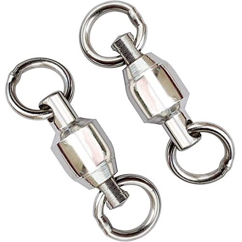 NewShot Fishing Barrel Swivels, High Strength Rolling Ball Bearing Connector Clips with Strong Solid Welded Rings