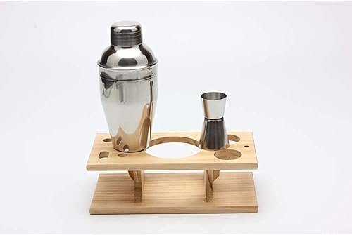 Miniatura 3 de ONOTEC Juego de coctelera de 9 piezas con soporte de bambú, regalos para hombres, papá, abuelo, kit de barman de acero inoxidable, juego de
