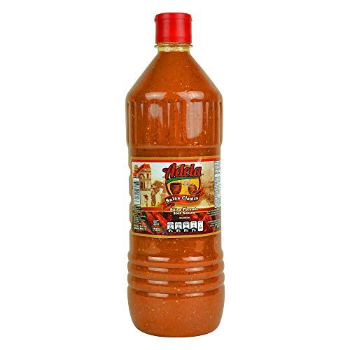 Adela Mexican Hot Sauce, 35 Ounce Bottle - Perfect Amount of Heat with 100% Natural Hot Sauces Ingredients, Secret Homemade Flavor to the last dab