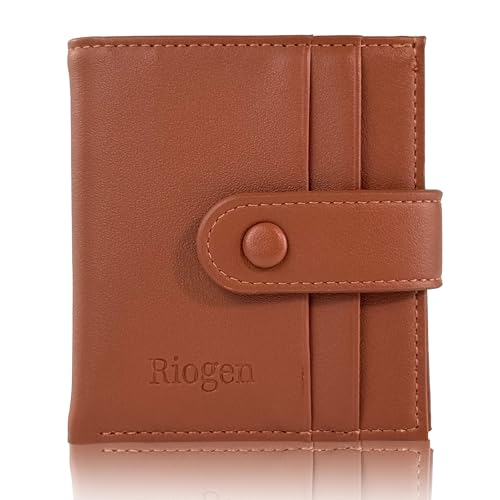 Leather Wallet for Mens, RFID Wallets for Men, Slim Bifold Genuine Leather Front Pocket Wallet, Secure and Durable Extra Capacity Wallet, Brown