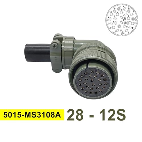 Conector circular MIL-C 5015 28-12S tipo enchufe angular MS3108 para conexiones industriales 2