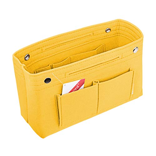 Vercord Felt Purse Tote Organizer Insert Divider Inside Handbag for Women Medium Yellow
