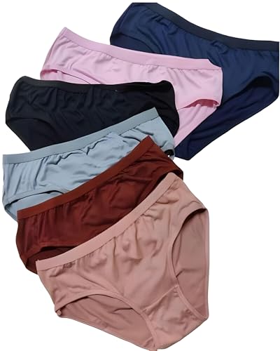 Image of Cotton Jumbo Size High Waist Hipsters Panties Set | Big Size Comfortable Soft Daily Use Panties for Womens Pack of 6 Multicolor