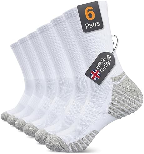 Alaplus Wandersocken für Damen und Herren, feuchtigkeitsableitende, gepolsterte Anti-Blasen-Laufsocken, atmungsaktive Stiefelsocken mit Fußgewölbestütze, 5/6 Paar