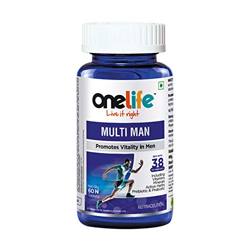 Onelife Multi Man Multivitamin for Men With Vitamin C, Vitamin D, Zinc, Vitamin B12 and Multiminerals, Omega 3, Nutrition Supplement for Energy, Immunity & Vitality- 60 Tablets Onelife Multi Man Multivitamin for Men With Vitamin C, Vitamin D, Zinc, Vitamin B12 and Multiminerals, Omega 3, Nutrition Supplement for Energy, Immunity & Vitality- 60 Tablets