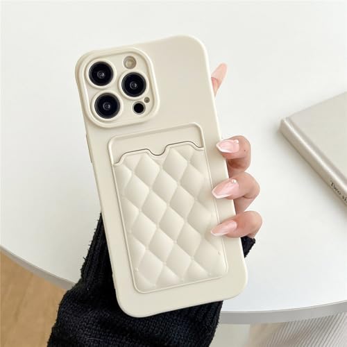 Étui portefeuille en silicone pour iPhone 11 avec porte-cartes chic blanc crème