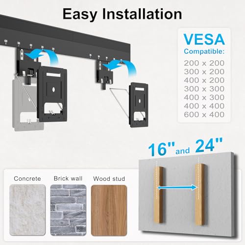 Ultra Slim TV-Wandhalterung - IMtKotW TV Halterung für 37-80 Zoll Fernseher, Max. 75 kg, TV Halterung max. VESA 600x400, Universelle Kompatibilität, Abstand zur Wand nur 0,95 cm – Bild 7