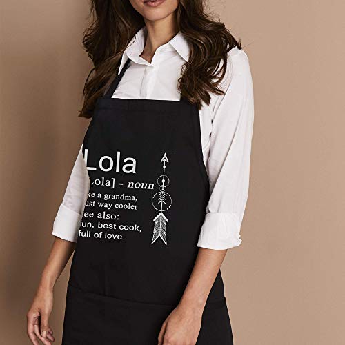 Xpuffer Grandmother Chef Apron Mother Day Gift - Filipino Lola Grandma Philippines Tshirt For Women Black Kitchen Aprons - Grill Cook Apron 1 Size Fits All #TOP1
