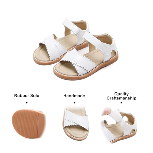 Image of Felix & Flora Toddler Girl Sandals -Flower Girl Dress Shoes Open Toe Little Kid Flats