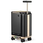 38L Electric Suitcase Rideable Luggage,20" Smart Carry-on Luggage with USB Charger, 250W Motor, 13km/h Speed, 15km Range, Removable Battery, Lightweight Portable Suitable for Travel/Business Trips