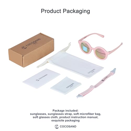 COCOSAND Polarized Baby Sunglasses with Strap Soft Silicone Nose Pads Flexible for 0-24 Months Infant Toddler Girls Boys2