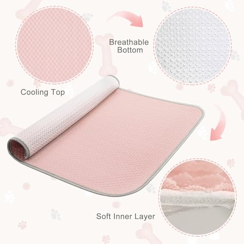 Tapis de refroidissement rose contre la canicule canine M