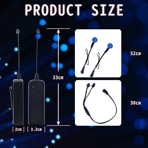 Image of Led Eyes for Mask Skeleton Ghost Black Cat Spider Pumpkin Spooky Tree, EL Panels Light for Cosplay DIY Themed Party Decor (Blue, 20mm)