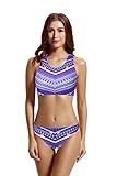 ZERACA Women's High Neck Crochet Racerback Bikini Bathing Suit