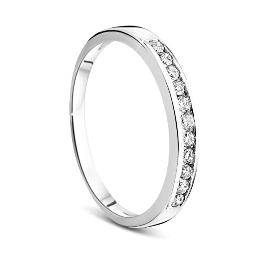 Orovi 9 carats (375/1000) or blanc 375/1000 (9 cts) Baguette fusel�e IJ Diamant
