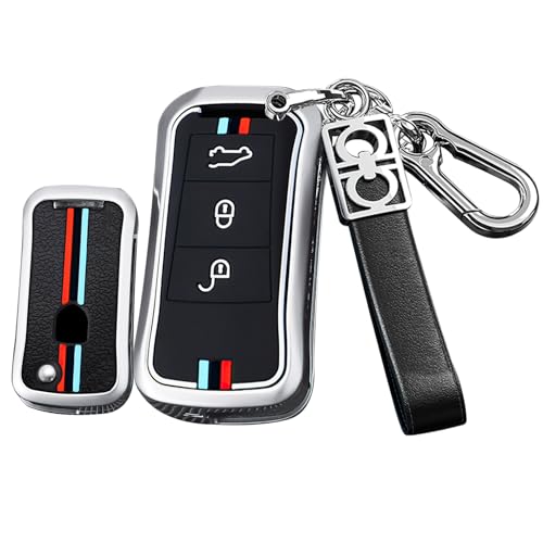 Funda para llave de coche repara mandos desgastados de 3 botones Porsche Cayenne V6 plata