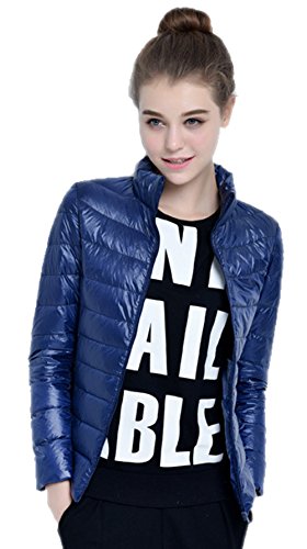 Manteau chaud hiver femme Santimon doudoune ultra légère compressible anti-vent bleu foncé S