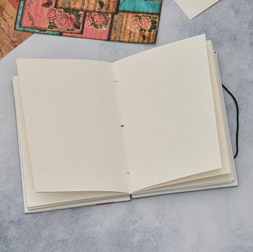 Image of Handmade Floral Diary with Button Lock | Eco-Friendly Recycled Paper Journal for Writing, Notes & Gifting (7x5 Inch)