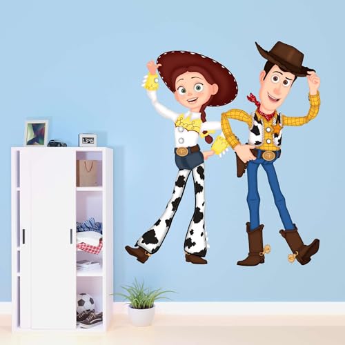 Kelly Wall Decals Cute Duo Woody and Jessie Vinyl Decal - Pre-Masked Decal for Child's Bedroom - Size: 18 Inches X 20 Inches