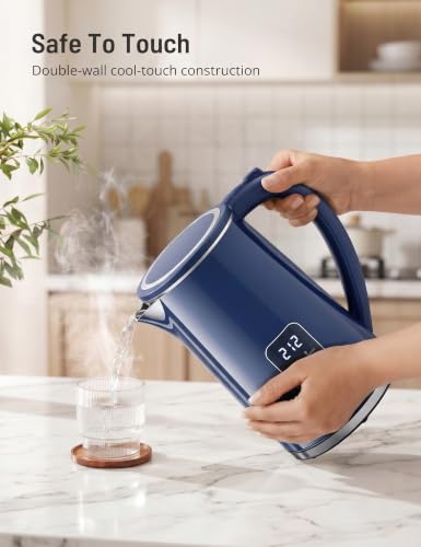 Image of Electric Kettle Temperature Control, 1.7L Large Electric Tea Kettle, 4H Keep Warm Hot Water Boiler with 6 Presets, LED Screen Electric Kettles for Boiling Water, Boil-Dry Protection