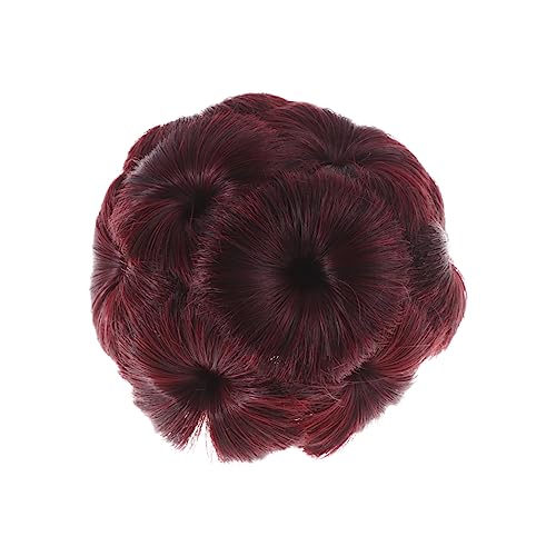 FOMIYES Peluca Floral Diseño Para Mujer Pinza Para El Cabello Fijador Para Moño Color Vino