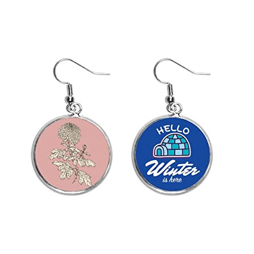 Pendientes de crisantemo en gota negro y blanco el regalo de invierno ideal