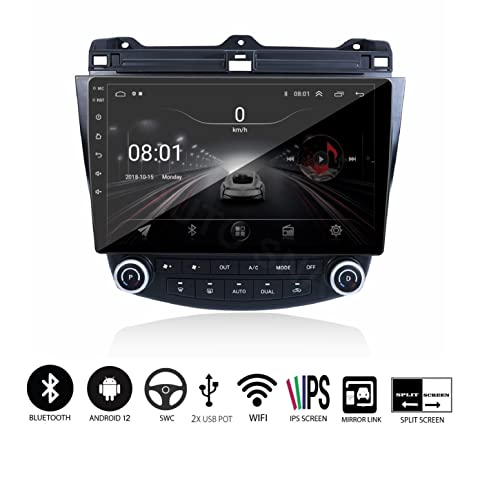 Image of AUTO SNAP 9 Inches 22cm Touch Screen Android 12 Gorilla Glass IPS Display Car Stereo with 2GB RAM /16 GB ROM GPS /Wi-Fi /Navigation /Steering Wheel Controls Mirror Link Compatible for Honda Old Accord 2005-2009