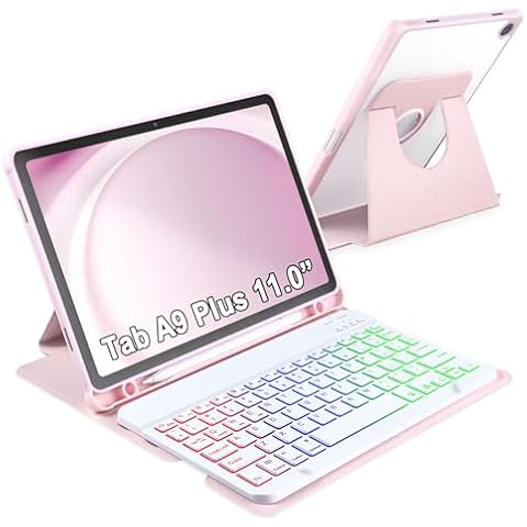 MePadKey 360 Rotating Keyboard Case for Galaxy Tab A9+ Cover