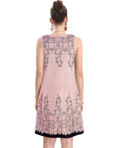 Image of elescat Women's Summer Dresses Casual Sleeveless Loose Sundress with Pocket