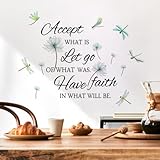 DRWSSR Inspirational Quotes Removable Motivational Saying Vinyl Dragonfly Wall Quotes Stickers Positive Saying Decals for Home Bedroom Family Office Wall Art Decor