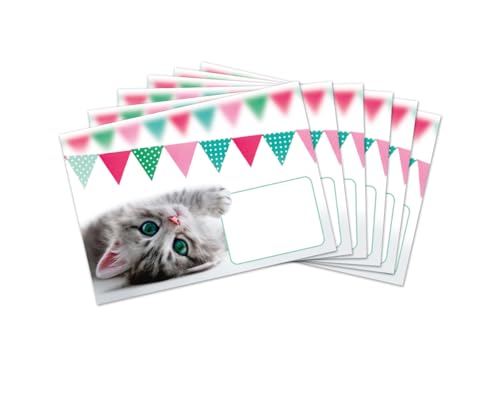 Briefpapier-Set Briefblock mit Umschlag für Mädchen Kinder Katze Tiere Kindermotiv Briefbögenblock liniert (Block A5 mit 25 Blätter + 15 Umschläge)