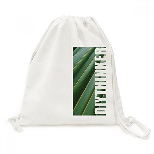 Sacs de voyage nature et randonnée avec le Toile Drawstring Backpack Feuille Verte