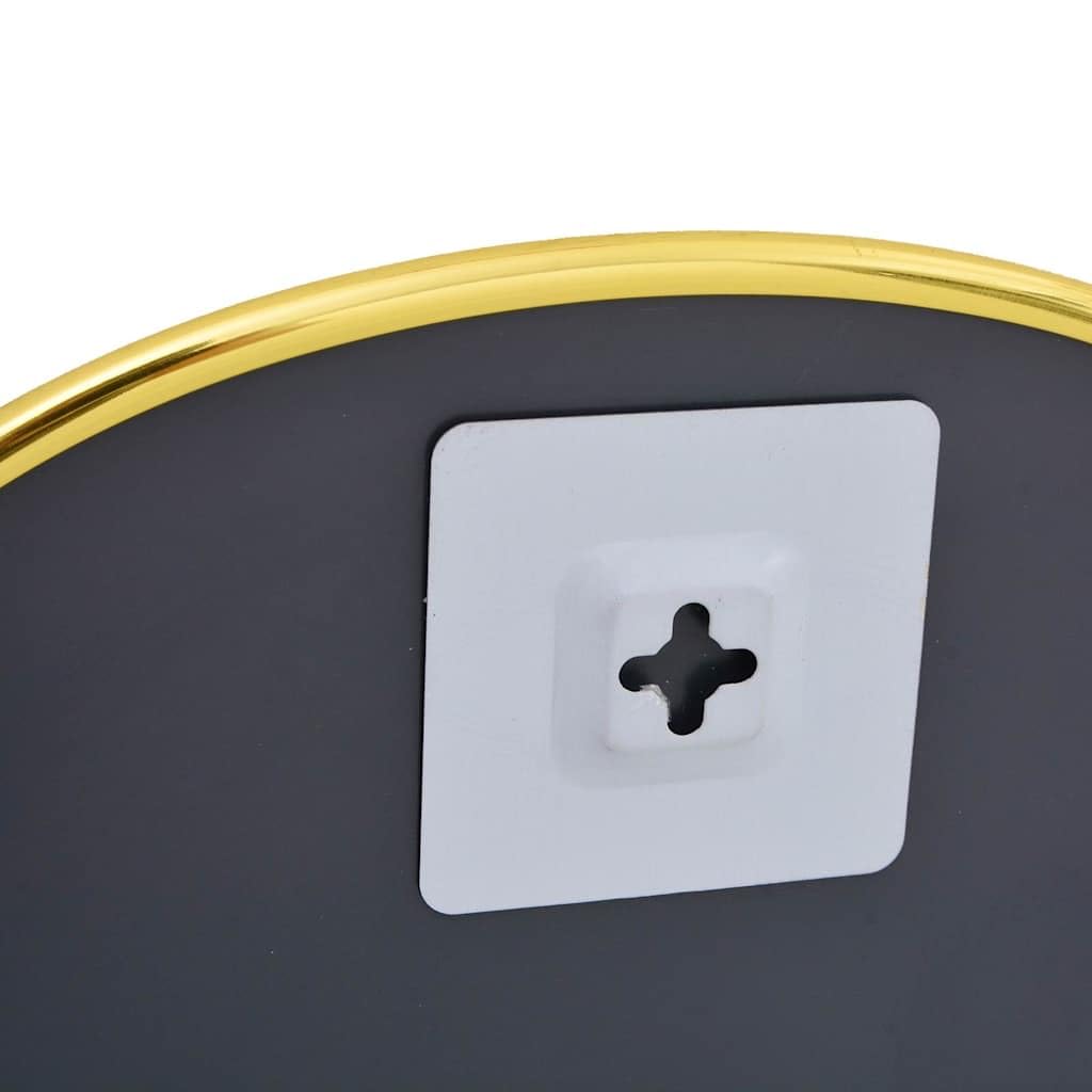 Wandspiegel Golden 50x35 cm mit stabilem PVC-Rahmen für Schlafzimmer, Bad, Flur und Garderobe, eleganter Dekorationsspiegel für Frisieren, Rasur und Reflexion, Wandmontage