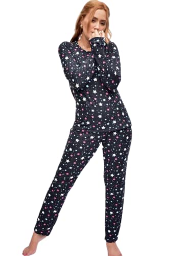 Kit 2 Pijamas de Frio Feminino Inverno Longo Suede (M, Variadas)