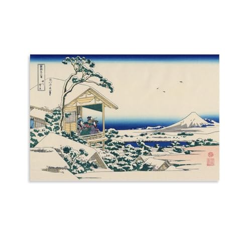 浮世絵 葛飾北斎 礫川雪ノ旦 絵画 ポスター 工芸品の装飾品 壁の装飾 ぶら下げ絵画 イラスト 装飾画 壁の装飾寝室の装飾に最適です 壁の装飾画 大きなポスター 画ポスター アートパネル Unframe-style-3 12x18inch(30x45cm)