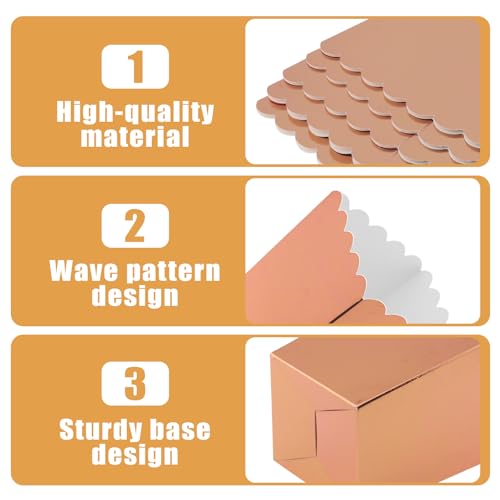 Image of 50 Pcs Rose Gold Popcorn Boxes Mini Paper Popcorn Box Cardboard for Party Disposable Snack Candy Holder for Movie Nights Birthday Wedding (Rose gold)