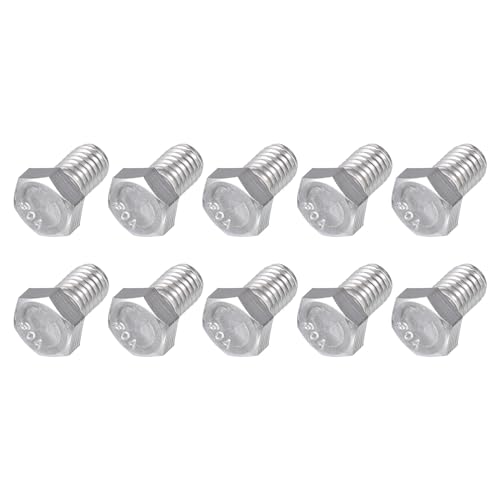Image of METALLIXITY Hex Head Bolts (3 /8-16 x 5 /8 inch) 20Pcs, 304 Stainless Steel 18-8, Fully Threaded, External Hex Drive, Plain Finish, Hex Head Screw Bolt, Silver